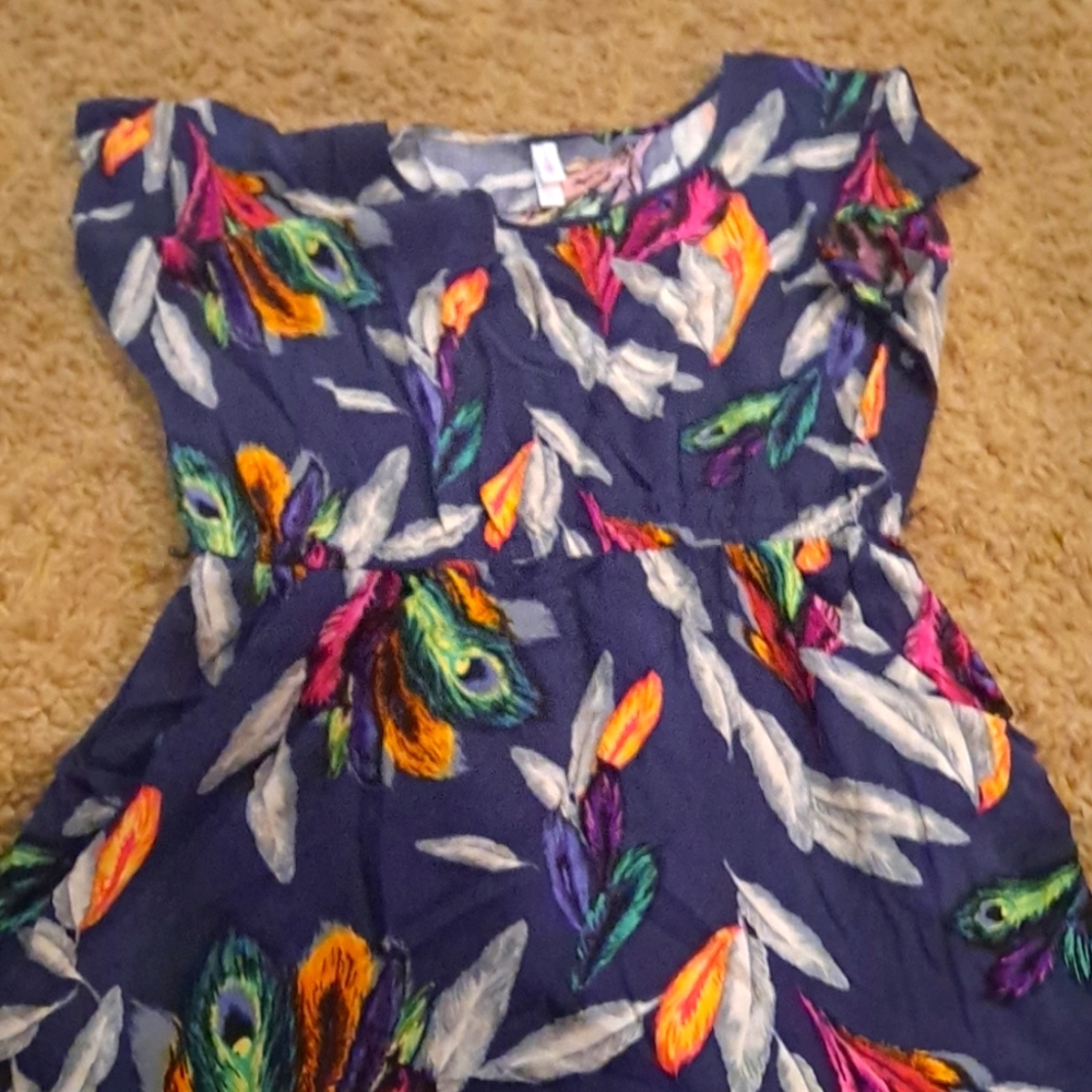 Navy feather dress